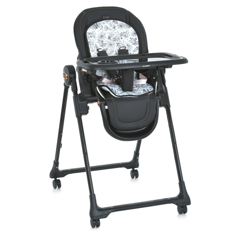 Стільчик для годування El Camino ME 1037-B CRYSTAL (black gold) Стільчик для годування El Camino ME 1037-B CRYSTAL (black gold)